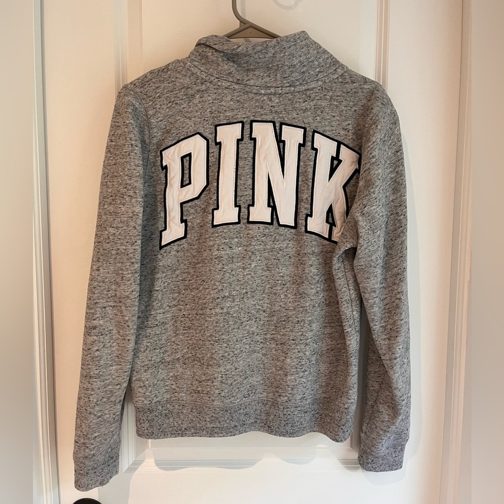 VS Pink Grey Quarter Zip